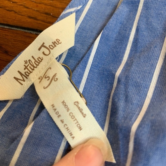 Matilda Jane Sandy Seashell Beach Cover-Up Blue Stripe swim - Picture 5 of 7